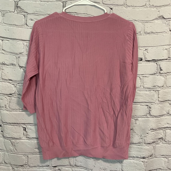 Pink Knit Ribbed Blouse - Picture 6 of 7